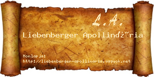 Liebenberger Apollinária névjegykártya